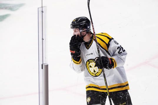 Brynäs Lukas Zetterberg jublar