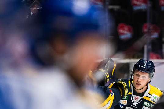 Södertäljes Christoffer Bengtsson jublar med lagkamrater