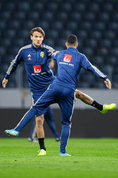 Albin Ekdal and Jimmy Durmaz of the Swedish national