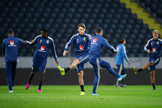 Albin Ekdal and Jimmy Durmaz of the Swedish national