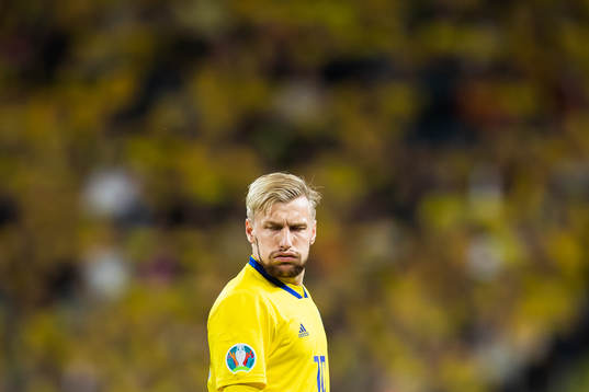 Emil Forsberg of Sweden reacts