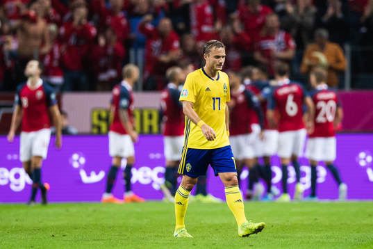Pierre Bengtsson of Sweden looks dejected