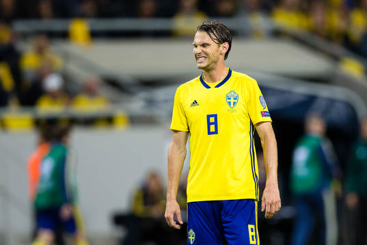 Albin Ekdal of Sweden looks dejected