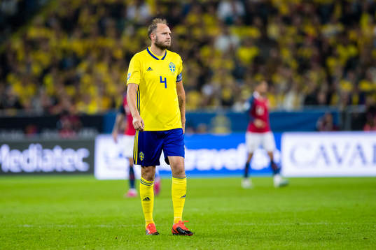 Andreas Granqvist of Sweden looks dejected