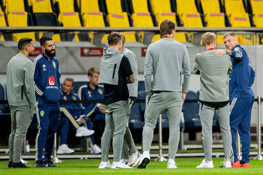 Omar Elabdellaoui of Norway, Jimmy Durmaz of Sweden, Martin