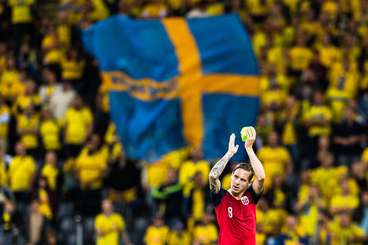 Stefan Johansen of Norway gets substituted