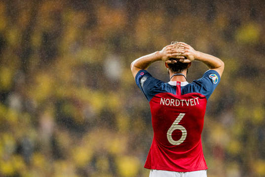 Håvard Nordtveit of Norway looks dejected