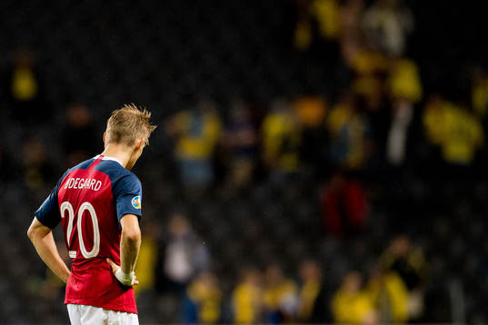 Martin Ødegaard of Norway looks dejected