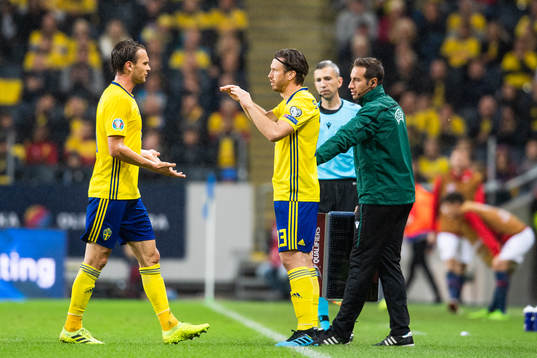 Albin Ekdal is substituted fro Gustav Svensson of Sweden