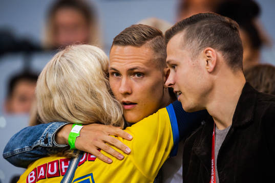 Ludwig Augustinsson and Viktor Claesson of Sweden in the