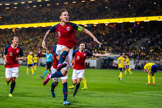 Stefan Johansen of Norway celebrates