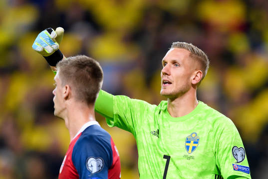 Goalkeeper Robin Olsen of Sweden