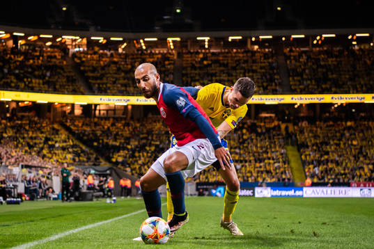 Haitam Aleesami of Norway and Mikael Lustig of Sweden