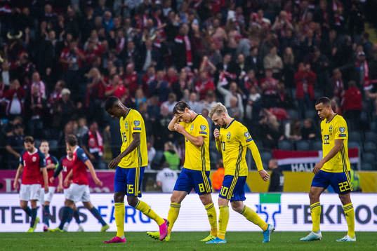 Alexander Isak, Albin Ekdal, Robin Quaison and Emil