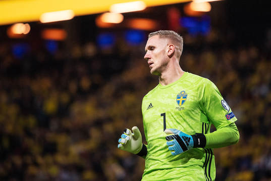 goalkeeper Robin Olsen of Sweden