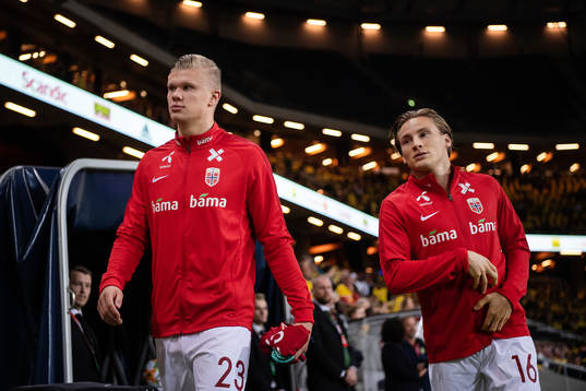 Erling Braut Haaland and Jonas Svensson of Norway