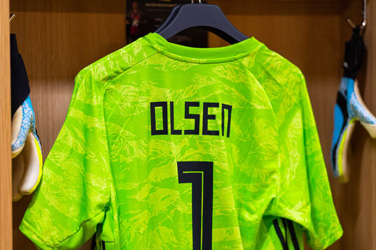 Jersey of Robin Olsen in the Swedish dressing room