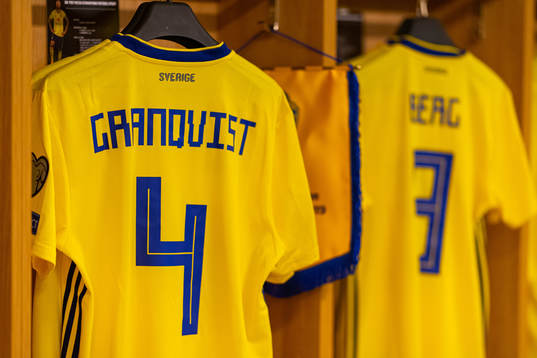 Jersey of Andreas Granqvist in the Swedish dressing room