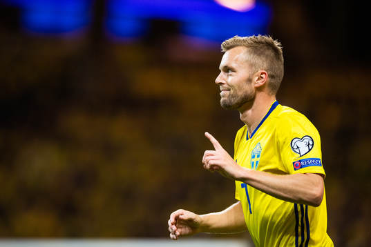 Sebastian Larsson of Sweden reacts