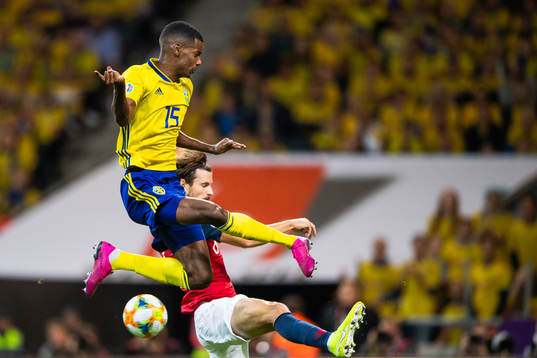 Alexander Isak of Sweden and Håvard Nordtveit of Norway