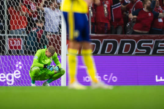 Goalkeeper Robin Olsen of Sweden looks dejected