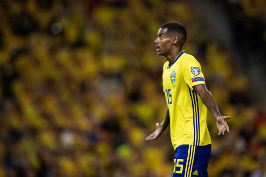 Alexander Isak of Sweden looks dejected