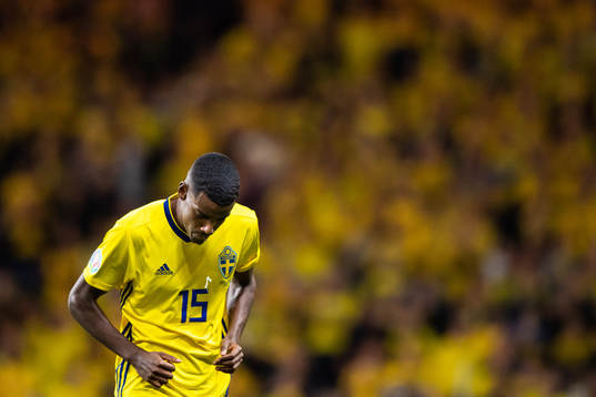 Alexander Isak of Sweden leaves the pitch as he is