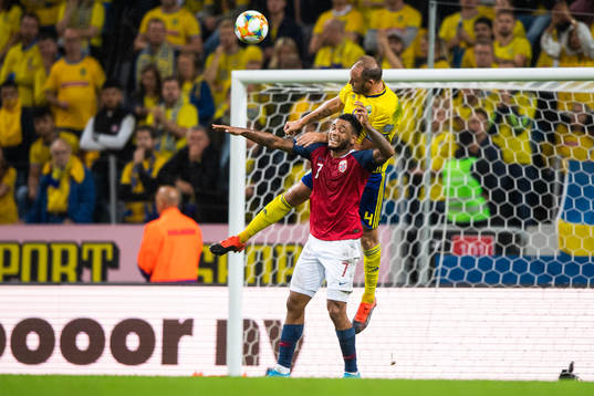 Joshua King of Norway and Andreas Granqvist of Sweden