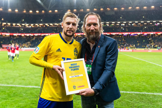 Emil Forsberg of Sweden is awarded "Most Valuable Player"