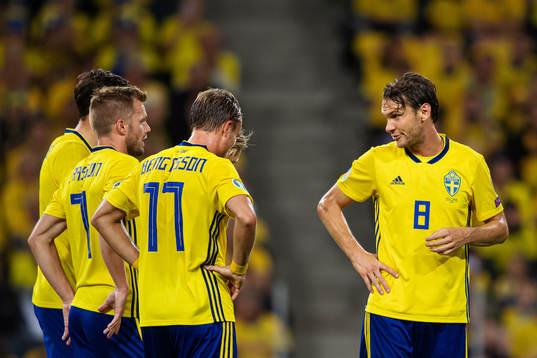 Sebastian Larsson, Pierre Bengtsson and Albin Ekdal of