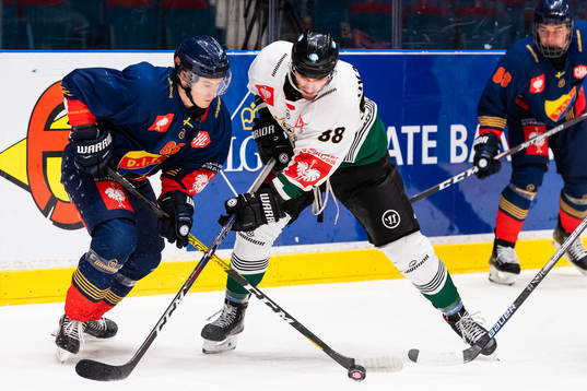 Michael Haga of Djurgården and Peter Novajovsky of GKS