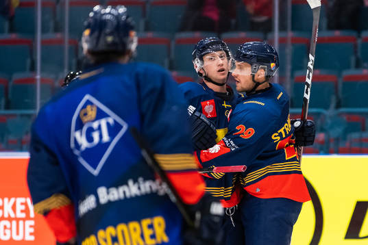 Olle Alsing of Djurgården celebrates with Sebastian