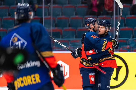 Olle Alsing of Djurgården celebrates with Sebastian