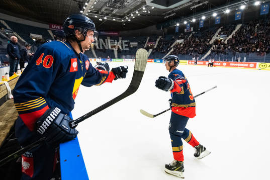 Olle Alsing of Djurgården celebrates with team mates