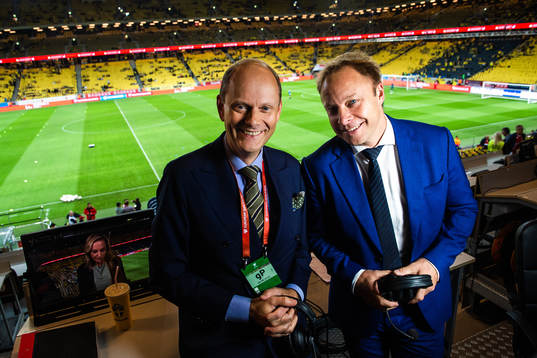 Lars Granqvist and Anders Andersson, commentators of Cmore