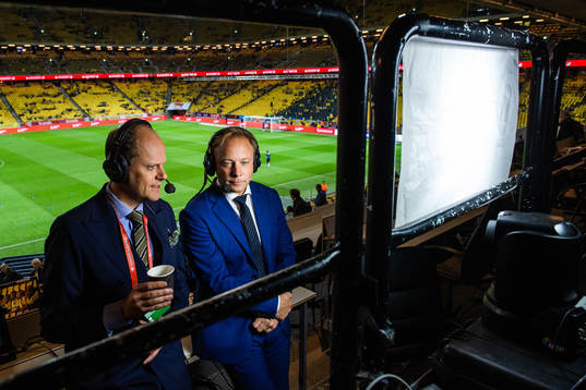 Lars Granqvist and Anders Andersson, commentators of Cmore