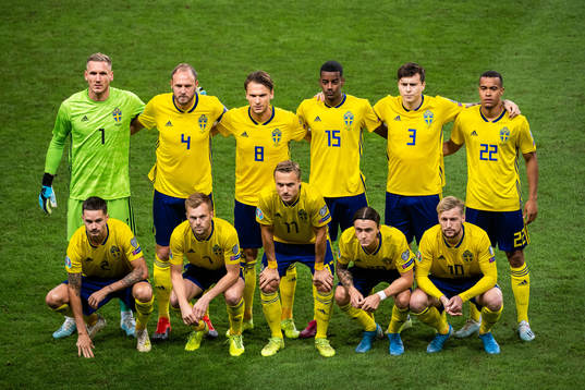 Goalkeeper Robin Olsen, Andreas Granqvist, Albin Ekdal,