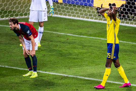 Alexander Isak of Sweden looks dejected