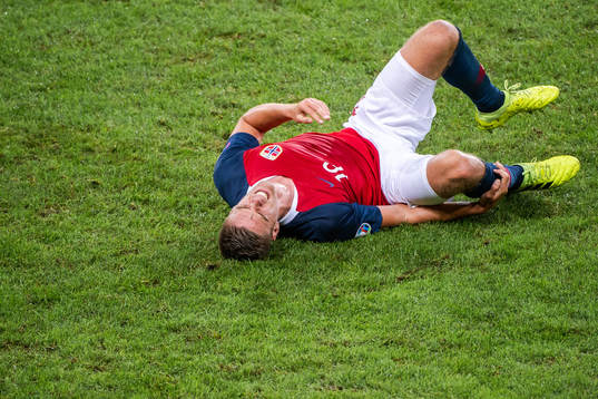 Markus Henriksen of Norway in pain