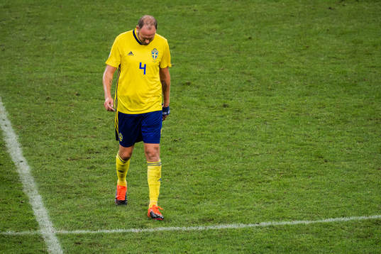 Andreas Granqvist of Sweden looks dejected