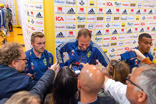 Sebastian Larsson, Andreas Granqvist and Robin Quaison of