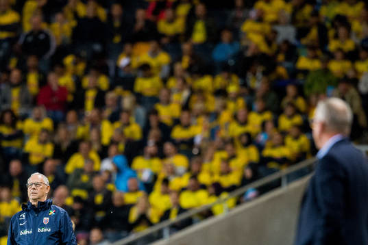 Lars Lagerbäck, head coach of Norway, and Janne Andersson,