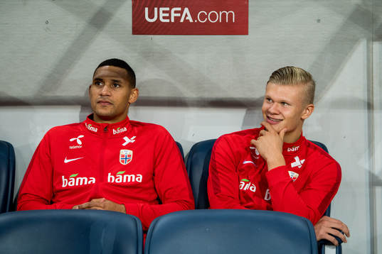 Ruben Gabrielsen and Erling Braut Haaland of Norway at the