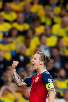Stefan Johansen of Norway celebrates