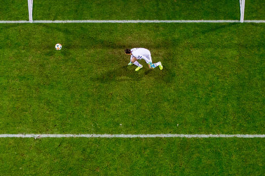 Goalkeeper Rune Almenning Jarstein of Norway looks