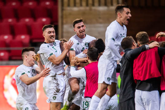 Conor Masterson of Ireland celebrate with teammates
