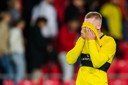Felix Beijmo of Sweden looks dejected
