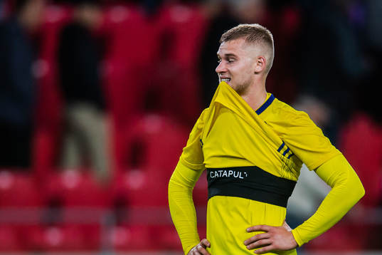 Felix Beijmo of Sweden looks dejected