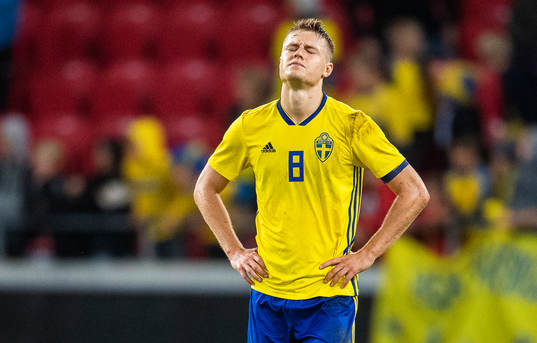 Mattias Svanberg of Sweden looks dejected