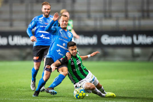 Halmstads Joel Allansson och GAIS Paulo Marcelo